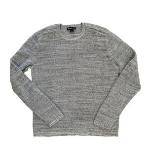 Michael Kors Grey Knit Sweater Pullover wool blend Long Sleeve Crew Neck L